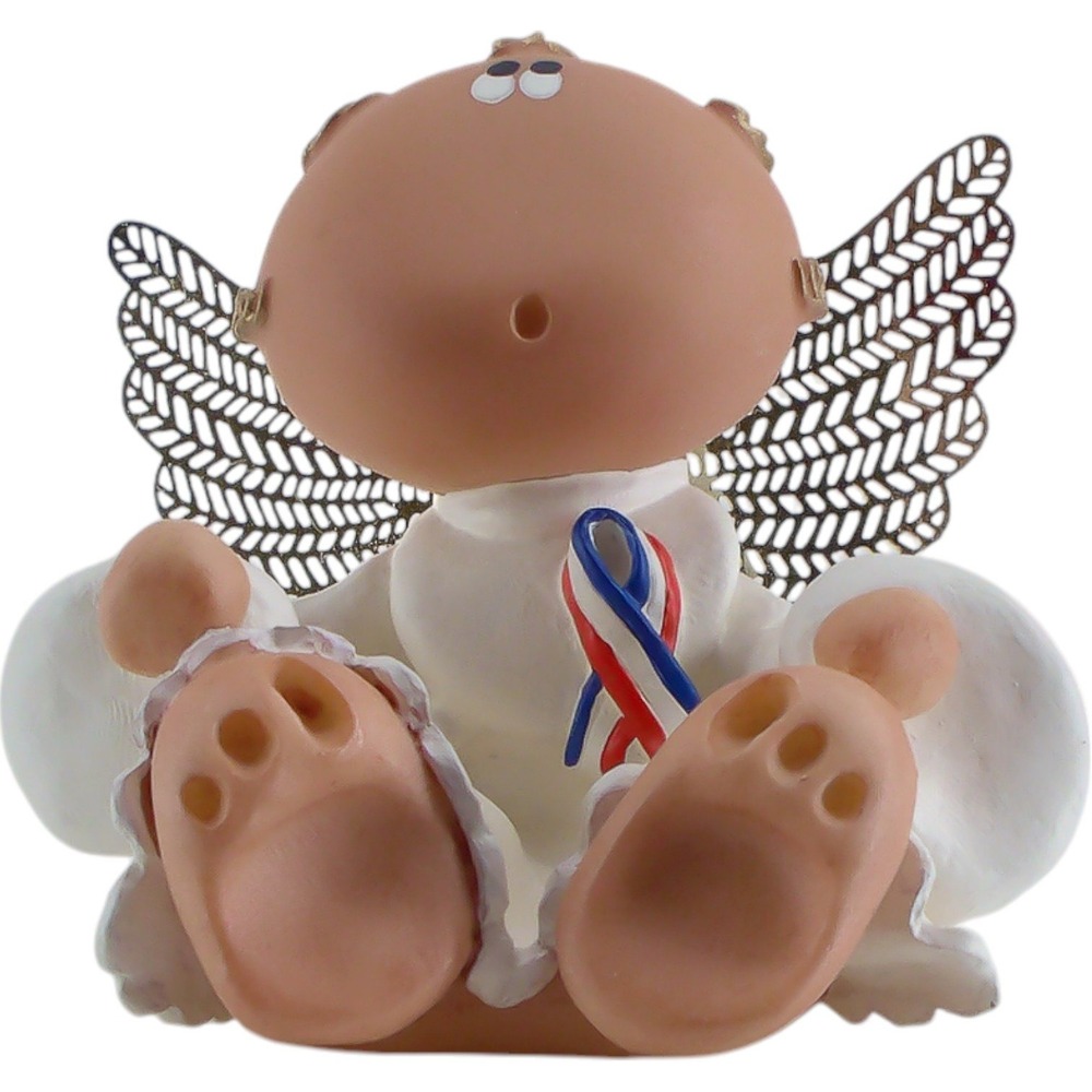 Russ Angel Cheeks Guardian‎ Angel with Patriotic Ribbon 9/11 Handpainted Vintage